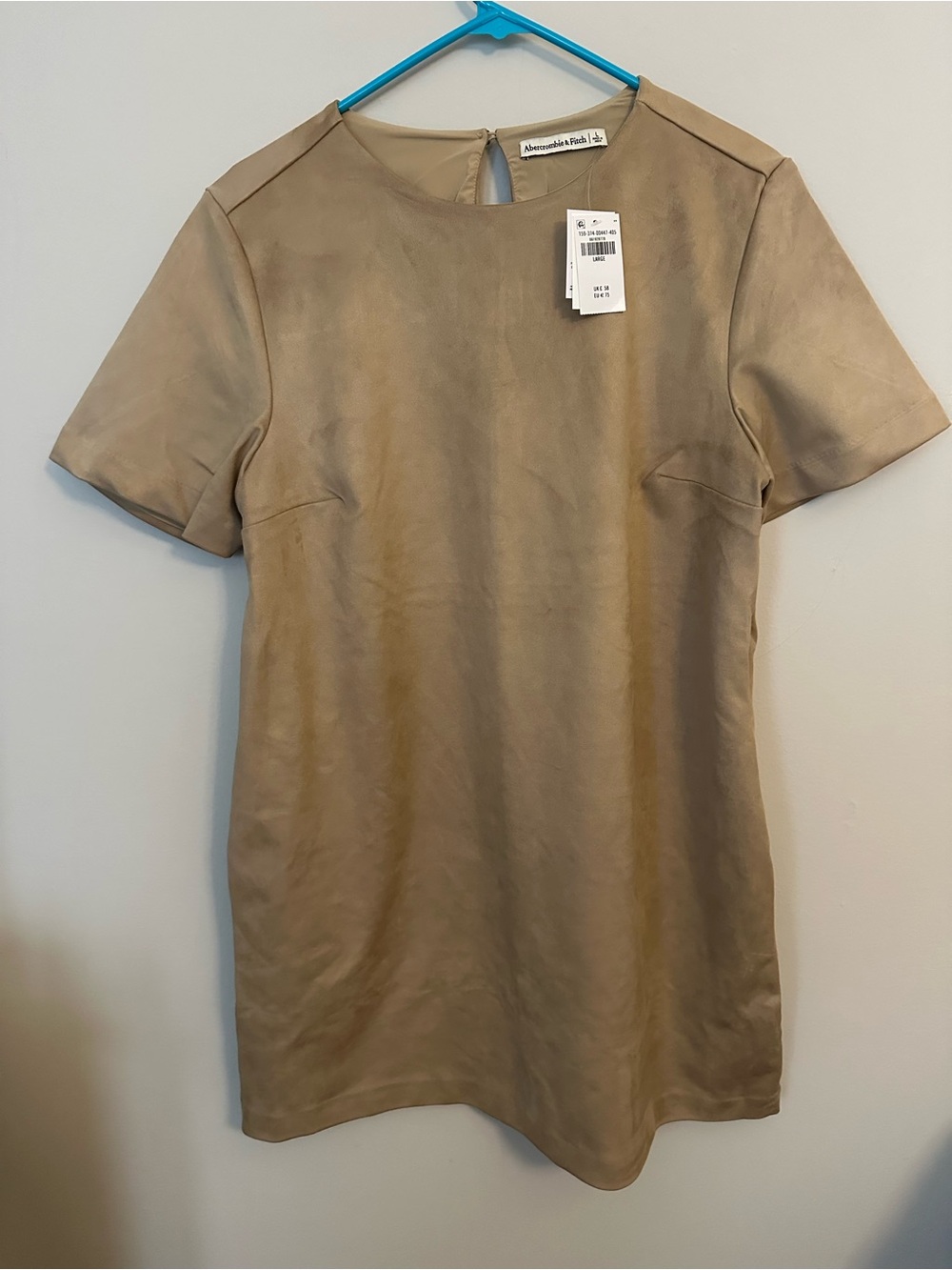 Abercrombie & Fitch Vegan Tan Faux-Suede Mini Dress large new with tags
